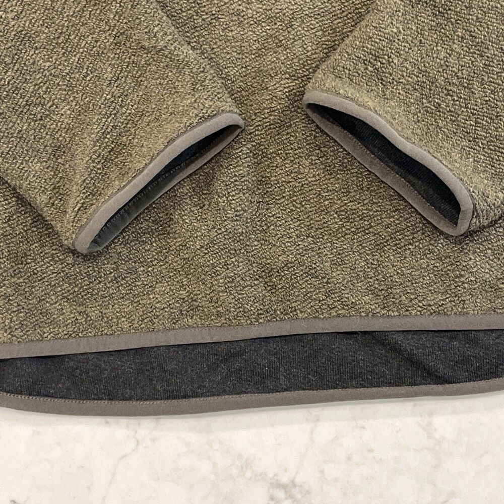 prAna NEW Mens XL Fleece 1/2 Zip Quilted Pullover Jacket Wool Blend Slate Green - Picture 5 of 15